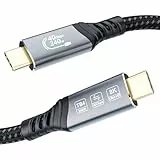 EUDOBEL USB 4 Thunderbolt 4 Kabel 2m, USB C Videokabel 8K@60Hz 4K@144Hz, 240W 5A PD3.1, 40Gbps USB C Datenkabel für SSD, Thunderbolt 5, Thunderbolt 3, eGPU, MacBook, Switch, Mac mini, Monitor, VR