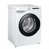 Samsung WW90T504AAWCS2 Waschmaschine, 9 kg, 1.400 U/min, Extra energiesparend, EEK: A (-10 %), AI Ecobubble, AI Control, SmartThings App und AI Energy Mode, Hygiene-Dampfprogramm, Weiß