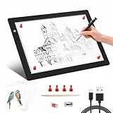 A4-Lichtbox zum Nachzeichnen, ultradünnes, magnetisches LED-Lichtpad zum Zeichnen, stufenloses Dimmen, Leuchtkasten für Skizzieren, Tattoo, Leuchttisch für Künstler, Diamantmalerei, Röntgenbeobachtung