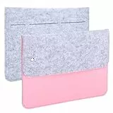 Sølmo Laptop Hülle 13 Zolle - Schutzhülle für 13-Zoll-Laptops und Tablets - MacBook Air Hülle - Stoß-, Kratz-, Spritz- und Staubschutz - Stilvoll und strapazierfähig - 36,5x25,5 cm - Grau & Rosa