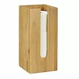 Relaxdays Toilettenpapierhalter stehend, für 3 Rollen, Toilettenpapier Aufbewahrung, Bambus, HBT 33 x 15 x 15 cm, natur