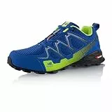 Fusskleidung® Damen Herren Wanderschuhe atmungsaktive Trail Running Trekkingschuhe Blau Grün EU 42