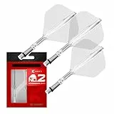 Target Darts K-Shift No.2 Integrated Flights & Shafts | K Shift Nr. 2 Flight & Shaft System, klar – K-Flex Intermediate Shift Spin Base, professionelles Dartzubehör