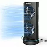 DR.PREPARE Tischventilator Klein Turmventilator 30cm Ventilator mit 3 Stufen, 110° Oszillation, 3 Timer Table Fan Tragbarer Ventilator für Schlafzimmer Büro Küchen
