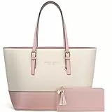 Jocose Moose Damen Handtasche Schultertasche, Vintage Leder Tasche Shopper Groß für BüRo Schule Einkauf, Geschenk mit Einer Damen Geldbörse