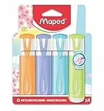 Maped - Textmarker FLUO PEPS PASTELL - 4 Textmarker in verschiedenen, leichten Pastelltönen