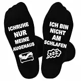 SockWaddles Lustige Socken Herren mit Sprüchen, Ich Bin Nicht Am Schlafen – Geschenkidee für Männer, Opa, Papa zu Weihnachten Geburtstag Vatertag Adventskalender Füllung