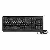 LogiLink ID0194 - Tastatur & Maus Set kabellos (2,4GHz Funk) mit 1000dpi & 104 Tasten, kompakte und Flache Bauform