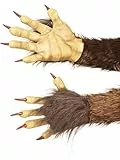 Smiffys Bestien/ Krampus-Dämon Handschuhe, Braun, Latex, mit Fell Halloween