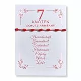 Generisch 7-Knoten Schutz-Armband Rot – Handgeknüpftes Kabbala Armband für Glück, Liebe, Freundschaft, Harmonie & Erfolg – Spirituelles Rotes Band gegen Neid & negative Energie – Unisex & verstellbar