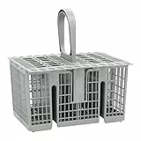 DL SERVICE Universal Besteckkorb für Spülmaschine, 99673-8729, C00257140, C00386607, für Whirlpool Bauknecht, Indesit, Ariston, Hotpoint, 23,7x13,7x24,7 cm, Grau