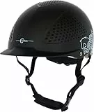 Covalliero Reithelm Beauty 2.0 (Helm für Kinder, Kopfumfang 48-54 cm, stufenlose Einstellung Umfang, schwarz, Reitkappe, Sicherheitshelm Reiten) 3232286