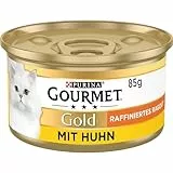 Gourmet Gold Raffiniertes Ragout Katzenfutter nass, mit Huhn, 12er Pack (12 x 85g)