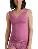 CALIDA Natural Comfort Lace Tank-Top Damen, V-Ausschnitt, aus hochwertiger PIMA-Baumwolle