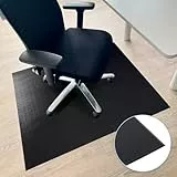 Floordirekt Bodenschutzmatte 100 x 150 cm, Schwarz - mit abgeschrägter Kante - Bürostuhl Unterlage aus PVC, Bodenschutz, Unterlegmatte, Schutzmatte für Laminat, Parkett, Hartböden (Kleopatra)