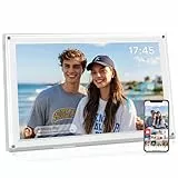 Digitaler Bilderrahmen, 15,6 Zoll schlankes Acryl Frameo Digitaler Fotorahmen mit WLAN, 32 GB, 1920 x 1080 IPS HD-Touchscreen, automatische Drehung, Fotos und Videos von überall teilen