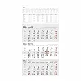 Zettler 3-Monatskalender klein 2026 – Wandkalender 24 × 34 cm faltbar, 3 Monate auf 1 Blatt mit Datumschieber, Wochenzählung, Mondphasen, Feiertage, Landschaftsmotiv, deutsch, B4-Versandtasche