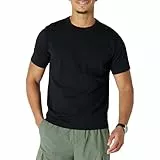 Amazon Essentials Herren-T-Shirt, lockere Passform, schwere Baumwolle, Schwarz, Größe L