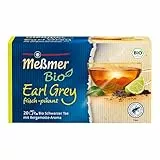 Meßmer Bio Earl Grey (aromatisiert) | frisch-pikant | 20 Teebeutel | Vegan | Glutenfrei | Laktosefrei