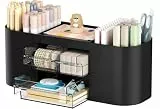 Marbrasse Schreibtisch Organizer mit 3 Schubladen,Multifunktionaler Stiftehalter,Schreibtischzubehör & Ablage mit 7 Fächern für Haus,Schule,Klassenzimmer(Schwarz)