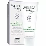 WELEDA Bio Baby Med 3in1 Wundschutzcreme Weiße Malve - Naturkosmetik Windelcreme mit Kokosöl & Sesamöl für hochsensible bis neurodermitische Haut beugt Wundsein im Windelbereich vor (vegan, 50ml)