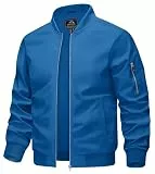 KEFITEVD Jacke Herren Dünn Leicht Übergangsjacke Sommer Herbst Bomber Blouson Männer Bomberjacke Übergang Baseball Jacke Stehkragen Blau-Grün M