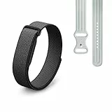 Google Fitbit Air – Aktivitätstracker ohne Display mit Fitness-Tracking, Herzfrequenzmessung – mit iOS und Android kompatibel – Obsidian + Sportarmband für das Fitbit Air – Fog, L