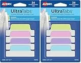 AVERY Zweckform Art. 74768 Haftstreifen transparent/pastell (24 Haftnotizen, 63,5x25,4mm, beschreibbare Index Tabs Folie, ablösbare Klebezettel, Page Marker, Sticky Notes, Klebemarkierungen)