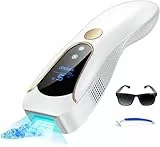 Geräte Haarentfernung mit Eiskühlung System, Effiziente Haarentfernung mit 9 Energiestufen, Automatisches Dauerblinken, Haarentfernung für Frauen Männer, Gesicht Arm Bein Körper