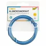 folia 79633 - Aluminiumdraht, Basteldraht in blau, 2 mm x 5 m, besonders leicht formbar, für Bastelarbeiten und zur Dekoration