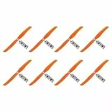 QUARKZMAN 8040 Luftschrauben 8x4 Prop 2-Flügelrad Starrflügler Orange Ersatz Stützen mit Adapter Ringe für Airplane RC Plane Paket von 8