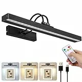 Lampop Bilderleuchte Kabellos 5000mAh Akku Wandleuchte Innen LED 40cm Bildbeleuchtung mit Fernbedienung Wandleuchte Ohne Stromanschluss mit Timing-Funktion 3 Farbtemperaturen für Dart Ziele Poster