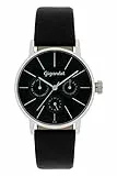 Gigandet Damen-Armbanduhr Multifunktion Quarz Analog mit Lederarmband schwarz G38-002