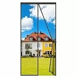 Auxmir Fliegengitter Balkontür Magnet 90x210cm, Stärkere Magneten Fliegengitter Tür, 4cm Breites Klettband, Insektenschutz Balkontür Ohne Bohren, Fliegengittertüren für Wohnzimmer Balkon Terrassentür