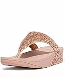 Fitflop Damen LULU Glitter Toe-Thongs Keilsandale, Rose Gold, 38 EU