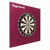 Kings Dart Dart-Set | Dartboard Komplettset: Turnier-Dartscheibe + Dart-Surround | Sisal-Borsten, Spider-Feldbegrenzung | Schutz für Wand u. Darts | Für Soft- u. Steeldarts | Markenqualität