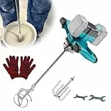 Akku-Farbmörtelrührer Kompatibel mit 18-21V Batterie, Farb-Mörtelrührer, 3100W Rührwerk (Ohne Akku), Zementmischer, Arretierbarer Schalter, Ergonomisch, Industriemischer für Farbe,Gips,Zement,Mörtel