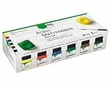KREUL 75600 - Acryl Mattfarben im Set, cremig deckende, schnelltrocknende Farbe auf Wasserbasis, für viele verschiedene Untergründe geeignet, 6 x 20 ml Farbe und ein Pinsel