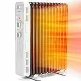 Aigostar Ölradiator 2500 Watt Energiesparend Heizkörper mit Thermostat, 13 Rippen für 30m², Heizung Elektrisch 3 Heizstufen, Kipp & Überhitzungsschutz, Mobiler Elektroheizung Heizgerät