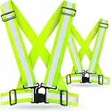 AVANA Reflektorweste Reflektierende Sicherheitsweste Einstellbar Warnweste Leicht Hohe Sichtbarkeit Joggen Fahrrad Laufen Motorrad für Erwachsene & Jugendliche 2er-Set