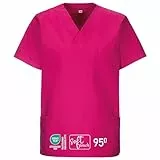 EXNER Medizinischer Schlupf-Kasack, OP-Kasack, Unisex, für Krankenpflege, Altenpflege, Farbe Berry, Größe XL