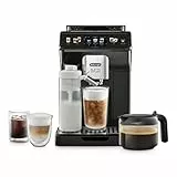 De’Longhi Eletta Explore - Perfetto Kaffeevollautomat mit LatteCrema-Milchaufschäumer, 50 Getränke inklusive Cold Brew auf Knopfdruck, farbiges Touch-Display, Dunkelgrau (ECAM452.67.G)