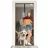 Magnet Vorhang für Tür 130x200 cm, Fliegengitter mit verstärktem Fiberglasgewebe, Insektenschutz Montage ohne Bohren, Automatisches Schließen, Reißfest & Haustierfreundlich - Schwarz