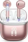 HOIFA Bluetooth 5.4 Kopfhörer,In Ear Kopfhörer Kabellos Bluetooth,50H Spielzeit mit LED,Kabellose Kopfhörer mit 4 ENC Mic,IPX7 Wasserdicht in Ear Ohrhörer für Arbeit/Freizeit/Studium,Rosa