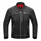 BORLENI Motorradjacke Denim Herren Motorrad Jeansjacke mit Protektoren Atmungsaktiver Panzerschutz Hochglanz Reflektierend für Frühling Sommer Herbst