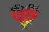 Luxflair© Strassstein Motiv 'I love Germany', XXL Strass Motiv ca. 12,7 x 10,9cm groß inkl. Anleitung