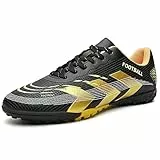 NUTTOPL Fußballschuhe Herren High Top Professionelle Fussballschuhe Professionelle Turf Fußballschuhe Jugendliche Athletics Trainingsschuhe Outdoor Training Sportschuhe Schwarzes Gold 43 EU