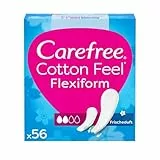 Carefree Cotton Feel Flexiform Frischeduft 56 Stk., Slipeinlage mit Frischeduft und 100 Prozent atmungsaktiv, für tägliche Frische und weichen Tragekomfort