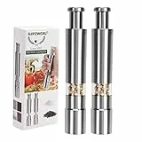 Salzmühle Pfeffermühle Edelstahl Pepper Grinder Salzmühle Einhandbedienung Salz Pfeffermühle 2er Pack