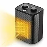 aeco EcoHeat One Heizlüfter klein 2000W energiesparend 3 Heizstufen Elektroheizung PTC Keramik Thermostat Überhitzungs- & Kippschutz Ventilatorfunktion mini camping Heater Kompakter Heim Heizung